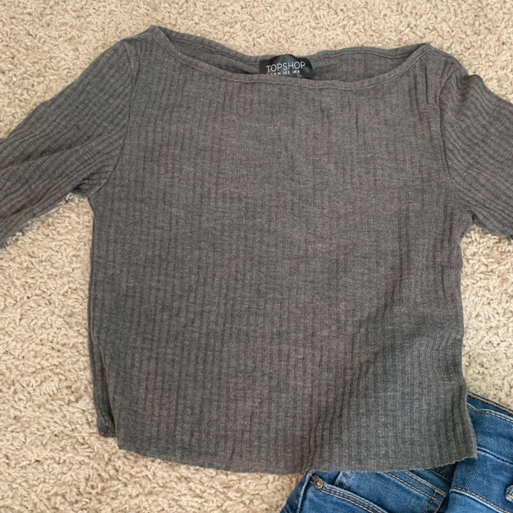 Gray crop top